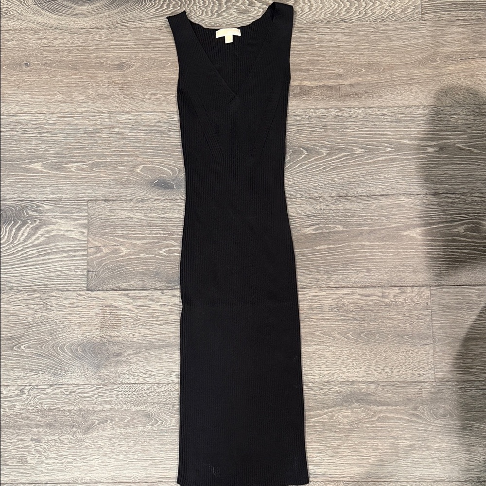 Michael Kors Elegant Black Midi Dress